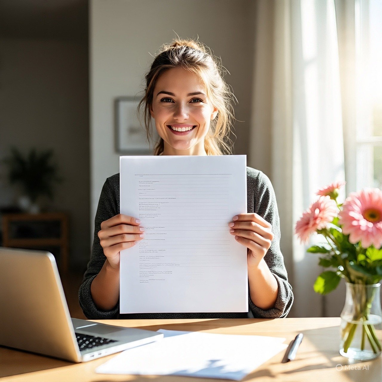 caucasian_woman_holding_up_a_completed_workbook caucasian_woman_holding_up_a_completed_workbook